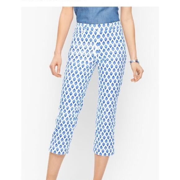 New NWT Talbots Perfect Skimmer Novelty Print Cropped Pants Size 14 - Picture 1 of 14